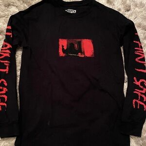 Skepta Tour Merch Black and Red Graphic Long Sleeve Shirt